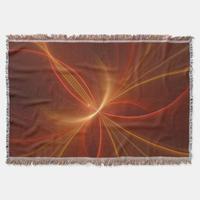 Abstrakt Fractal Art Modern Warm Färg Filt (Framsidan)