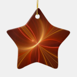Abstrakt Fractal Art Modern Warm Färg Julgransprydnad Keramik