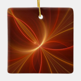 Abstrakt Fractal Art Modern Warm Färg Julgransprydnad Keramik