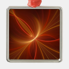 Abstrakt Fractal Art Modern Warm Färg Julgransprydnad Metall