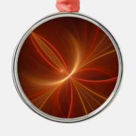 Abstrakt Fractal Art Modern Warm Färg Julgransprydnad Metall