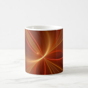 Abstrakt Fractal Art Modern Warm Färg Kaffemugg
