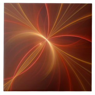 Abstrakt Fractal Art Modern Warm Färg Kakelplatta