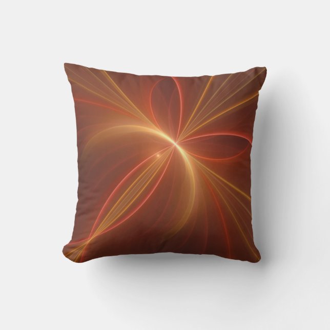 Abstrakt Fractal Art Modern Warm Färg Kudde (Framsida)