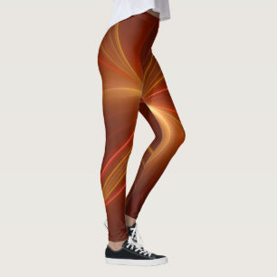 Abstrakt Fractal Art Modern Warm Färg Leggings