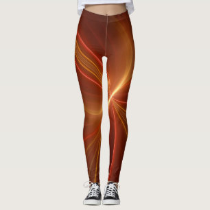 Abstrakt Fractal Art Modern Warm Färg Leggings