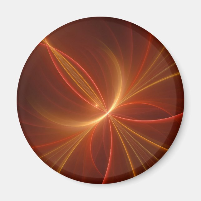 Abstrakt Fractal Art Modern Warm Färg Magnet (Framsidan)