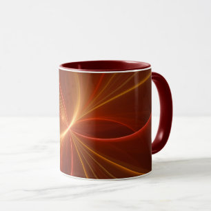 Abstrakt Fractal Art Modern Warm Färg Mugg