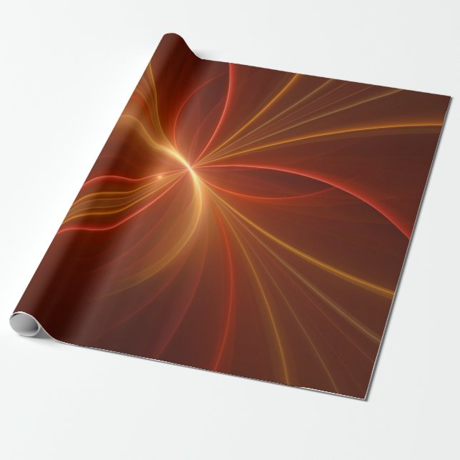 Abstrakt Fractal Art Modern Warm Färg Presentpapper (Utrullad)