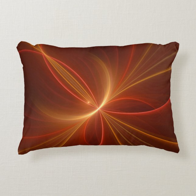 Abstrakt Fractal Art Modern Warm Färg Prydnadskudde (Framsidan)