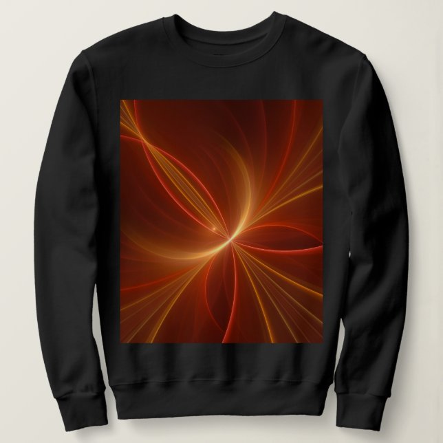 Abstrakt Fractal Art Modern Warm Färg T Shirt (Design framsida)