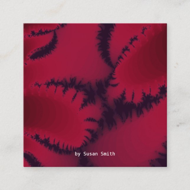 Abstrakt Fractal Burgundy Plum Fractal Artwork Fyrkantigt Visitkort (Framsida)