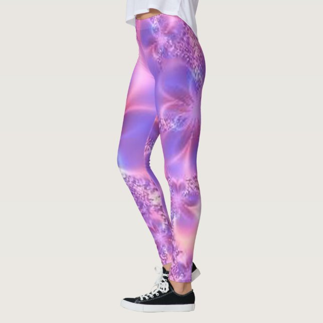 Abstrakt Fractal Flower Leggings (Vänster)
