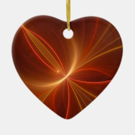Abstrakt Fractal Modern Warm Färg Heart Julgransprydnad Keramik