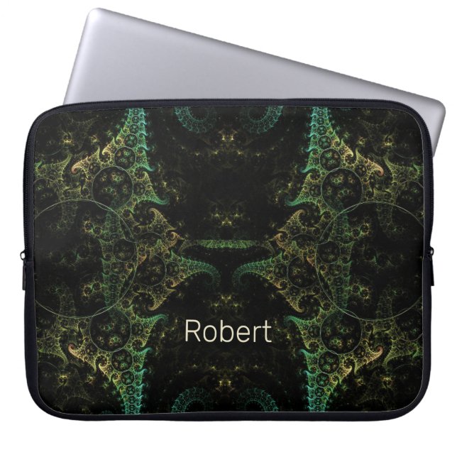 Abstrakt Fractal Monogramme Laptop Fodral (Framsidan)
