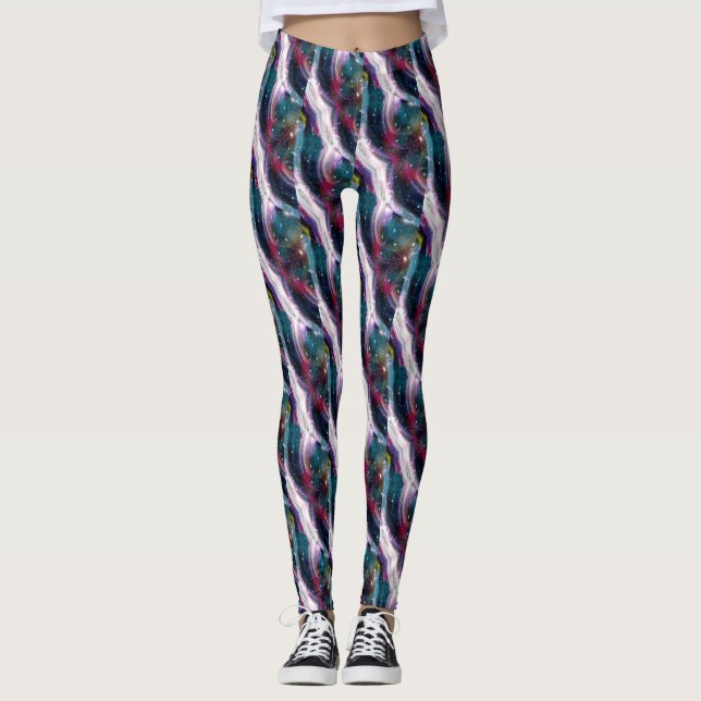 Abstrakt Fractal Mönster #2 Leggings (Framsida)