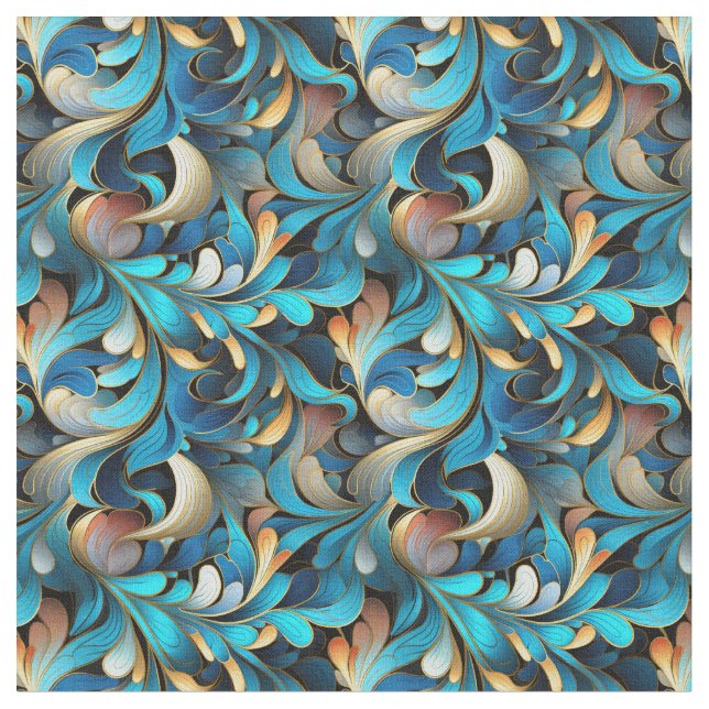 Abstrakt Fractal Mönster Fabric Tyg (Närbild)