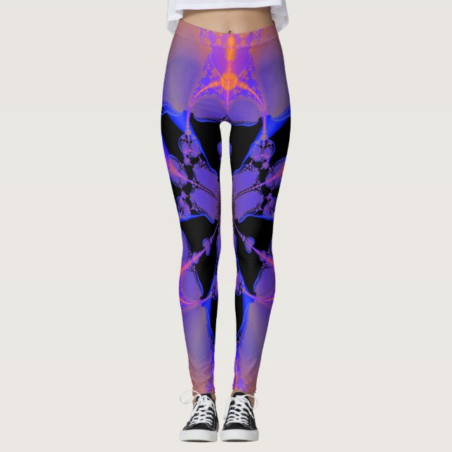 Abstrakt Fractal Mönster Leggings (Framsida)