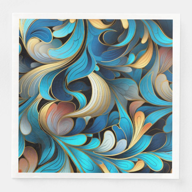 Abstrakt Fractal Mönster Pappersservett (Framsida)