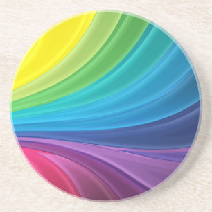 Abstrakt Fractal Rainbow Swirl Sandstone Underlägg Sandsten