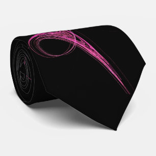 Abstrakt Fractal-Shock rosa på svart ruta Slips