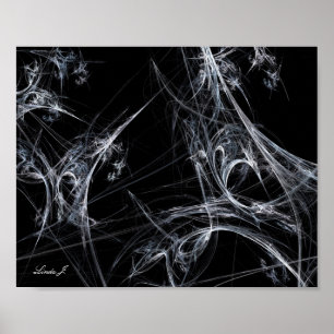 Abstrakt Fractal-Spindelnät på Kanvastrycket Svart Poster
