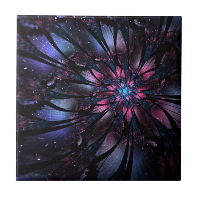 Abstrakt fraktal blomdesign.  kakelplatta (Framsidan)