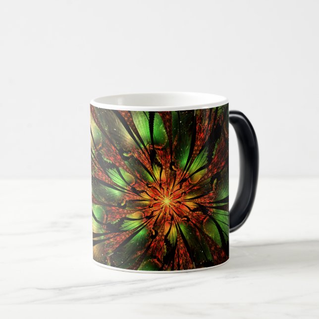 Abstrakt fraktal blomdesign.  magisk mugg (Framsida höger)