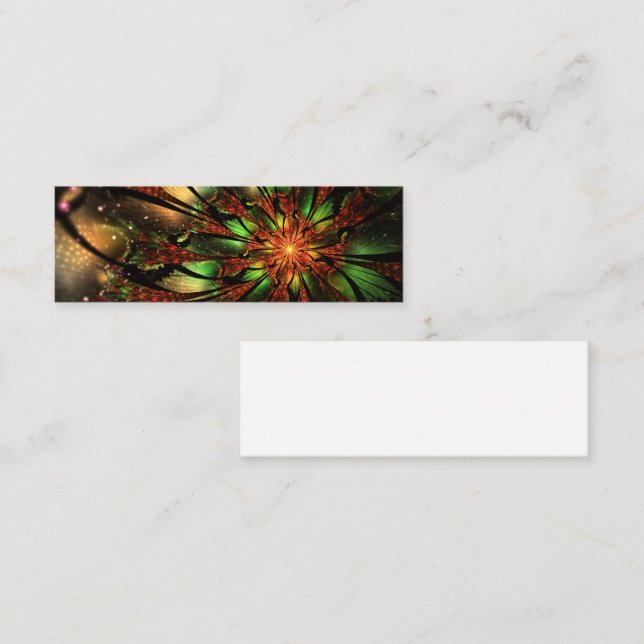 Abstrakt fraktal blomdesign.  mini visitkort (Fram/baksida)
