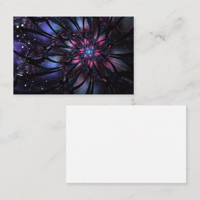 Abstrakt fraktal blomdesign. rabattkort (Fram/baksida)