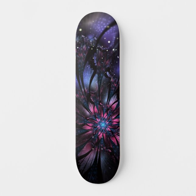 Abstrakt fraktal blommig design.  mini skateboard bräda 18,5 cm (Framsida)
