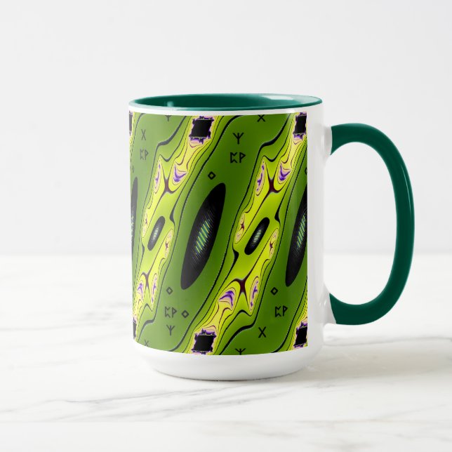 Abstrakt Fraktal Geometrisk Modern Konst Mugg (Höger)
