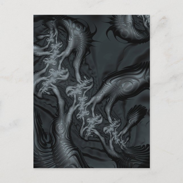 Abstrakt fraktal mönster och former. Fractal Art Vykort (Framsida)