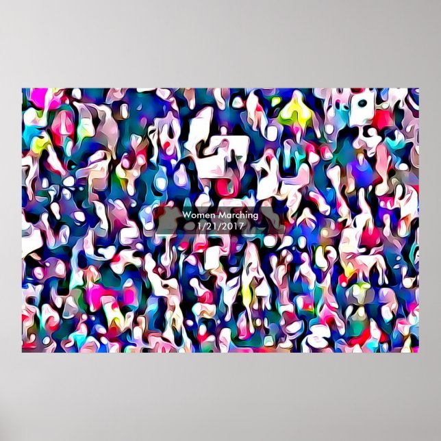 Abstrakt från Foto i mars för kvinnoprotesten Poster (Framsidan)