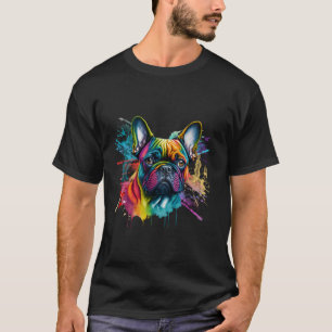 Abstrakt Fransk Bulldog Art Adsible Hund Puppy Pai T Shirt