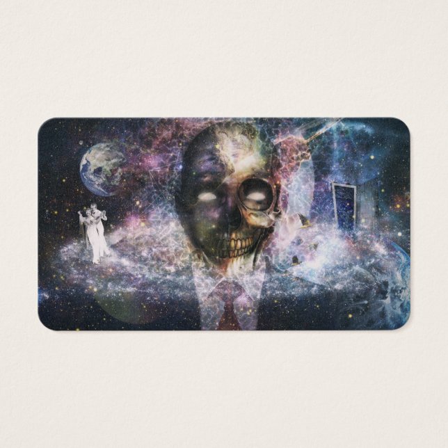 Abstrakt Freaky Skull Visitkort (Framsidan)