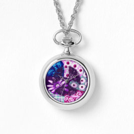 Abstrakt Fredstecken Hippie Art Lila Rosa Blue Armbandsur