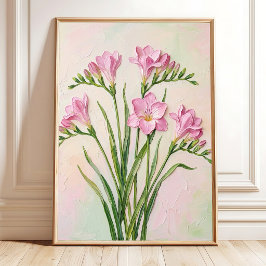 Abstrakt Freesia Väggkonst - Rosa Färgskala - Re
