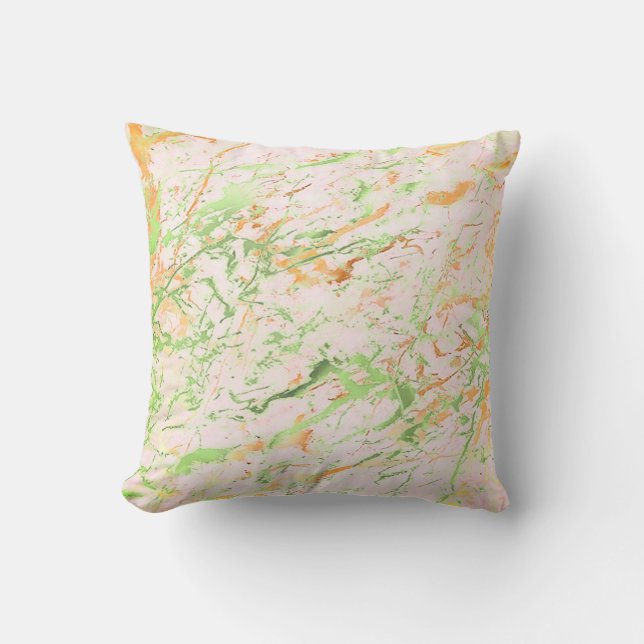 Abstrakt Fresh Mint Rosa Guld Marble Luxury Pastel Kudde (Framsida)