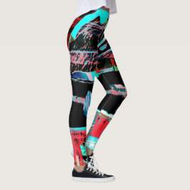 Abstrakt frihet – Leggings med anpassat tryck över
