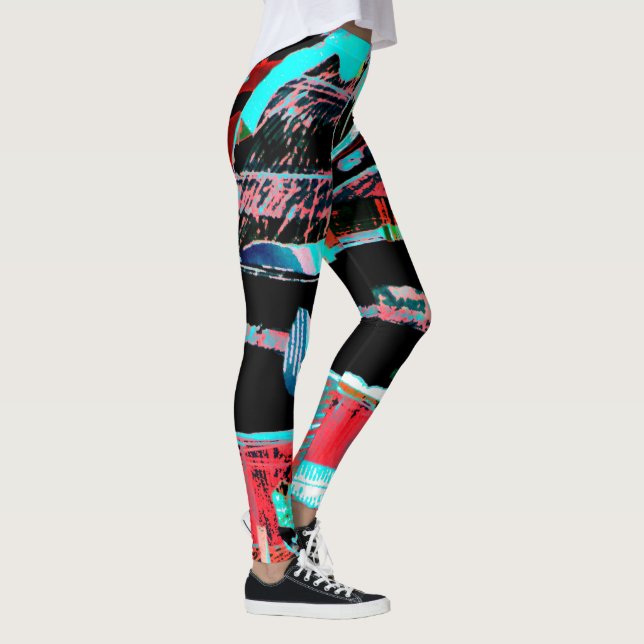 Abstrakt frihet – Leggings med anpassat tryck över (Höger)