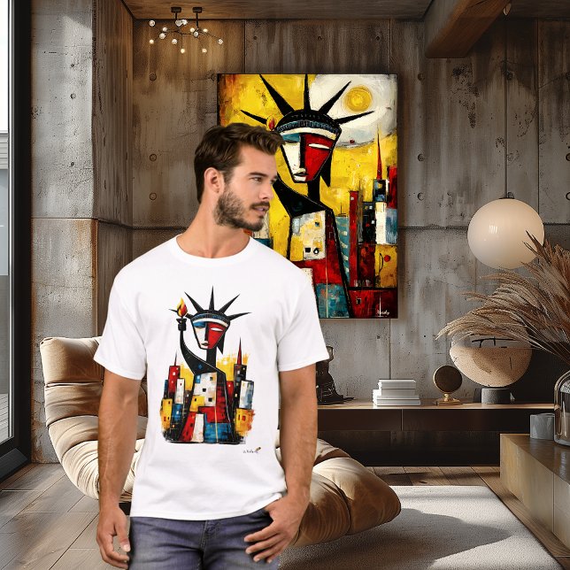 Abstrakt Frihetsgudinnan | Modern Expressionism T Shirt (Skapare uppladdad)