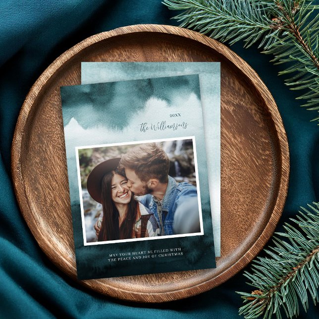 Abstrakt Frost Modern julfotkort Julkort (Skapare uppladdad)