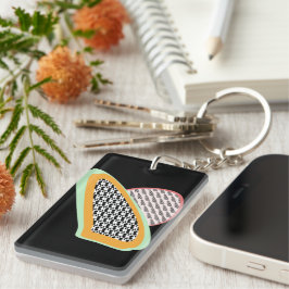 Abstrakt Fruit Papaya DragonFrukt Mönster Nyckelring