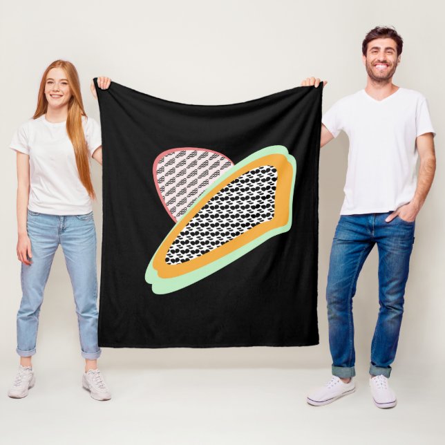 Abstrakt frukt Papaya Drakfrukt Mönster  Fleecefilt (På plats)