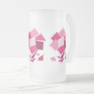 Abstrakt fuchsia-blomma frostat ölglas
