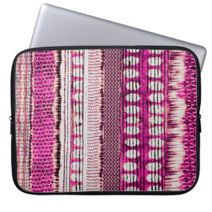 abstrakt fuchsia färglös etnisk gräns mönster laptop fodral