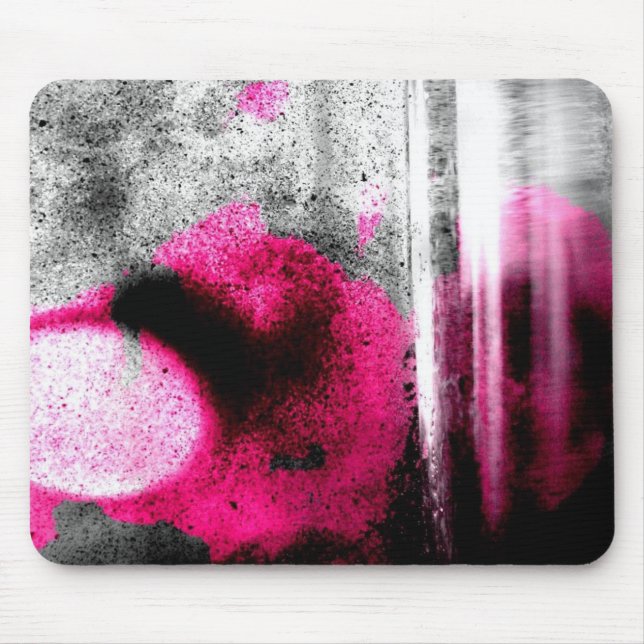 Abstrakt Fuchsia-, Grått- och Black Grain Photo Ar Musmatta (Framsidan)