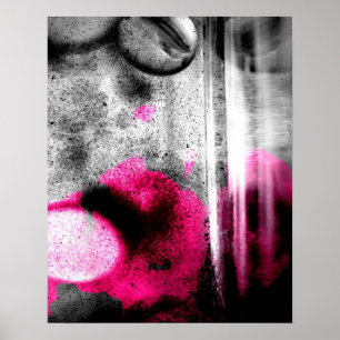 Abstrakt Fuchsia-, Grått- och Black Grain Photo Ar Poster