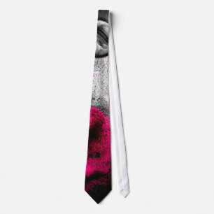 Abstrakt Fuchsia-, Grått- och Black Grain Photo Ar Slips